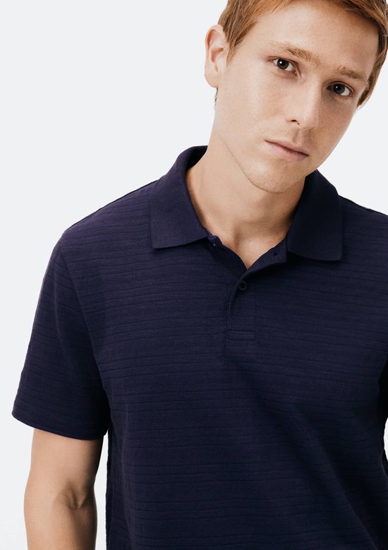 Foto do produto: Camisa Polo Masculina Manga Curta Texturizada - Azul