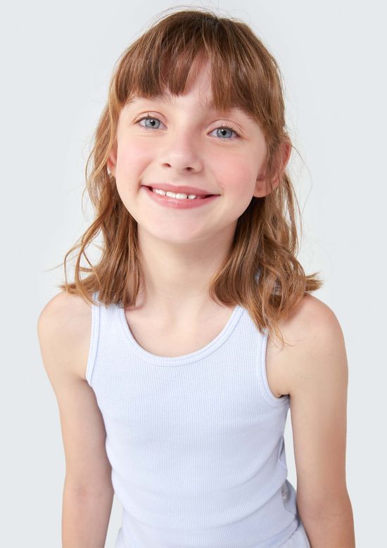 Foto do produto: Regata Básica Infantil Menina Em Ribana  - Azul