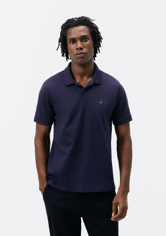 Foto do produto: Camisa Polo Básica Masculina Super Cotton Com Bordado - Azul