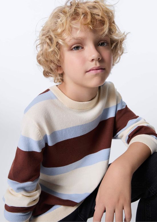 Foto do produto: Suéter De Tricô Infantil Menino Listrado - Marrom