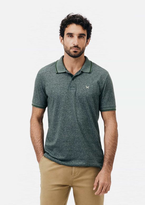 Foto do produto: Camisa Polo Básica Masculina Em Malha Texturizada - Verde