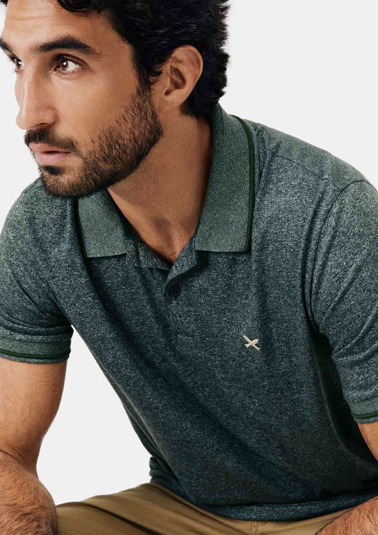 Foto do produto: Camisa Polo Básica Masculina Em Malha Texturizada - Verde