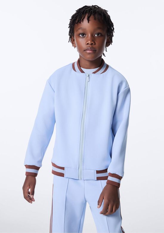 Foto do produto: Jaqueta Infantil Bomber Com Detalhes Em Retilínea - Azul