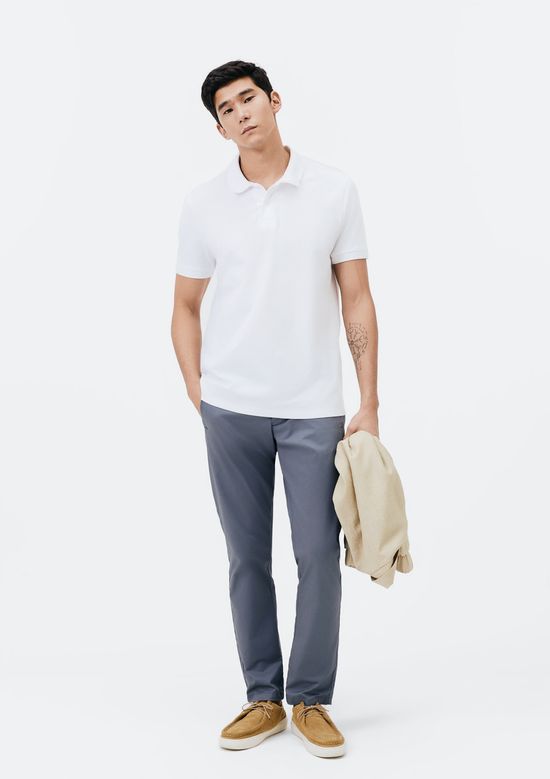 Foto do produto: Calça Masculina Slim Em Sarja Empapelada - Azul