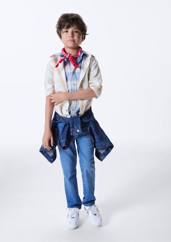 Foto do produto: Camisa Infantil Menino Comfort Fio Tinto Xadrez - Nude