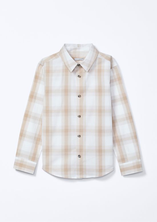 Foto do produto: Camisa Infantil Menino Comfort Fio Tinto Xadrez - Nude