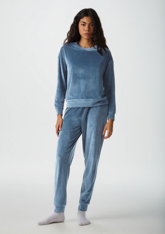 Foto do produto: Pijama Longo Feminino Em Plush - Azul