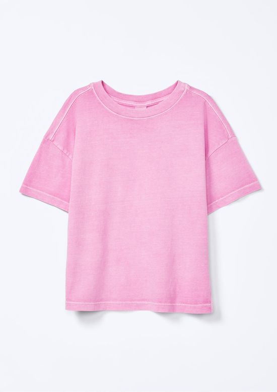 Foto do produto: Blusa Infantil Menina Decote Em Ribana Oversized - Rosa