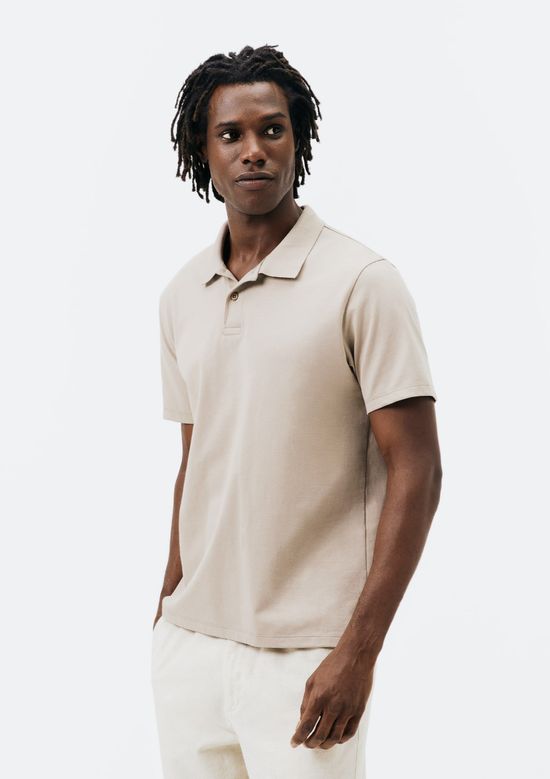 Foto do produto: Camisa Polo Masculina Manga Curta Texturizada - Bege