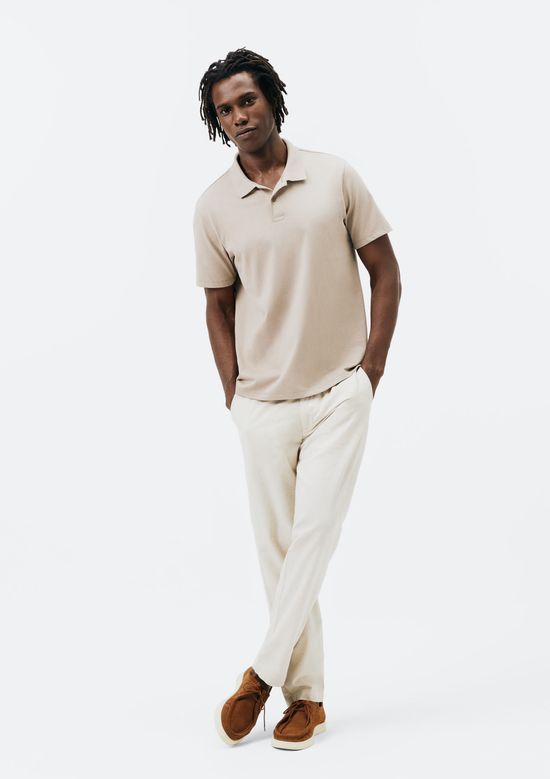 Foto do produto: Camisa Polo Masculina Manga Curta Texturizada - Bege