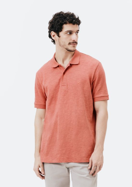 Foto do produto: Camisa Polo Básica Masculina Em Malha Texturizada - Vermelho