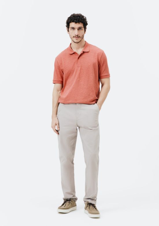 Foto do produto: Camisa Polo Básica Masculina Em Malha Texturizada - Vermelho