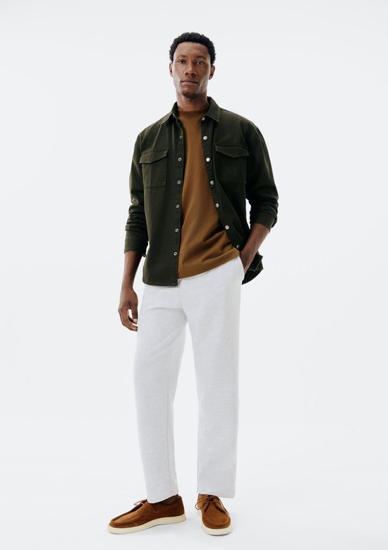 Foto do produto: Calça Básica Masculina Reta Em Moletom Peluciado - Cinza