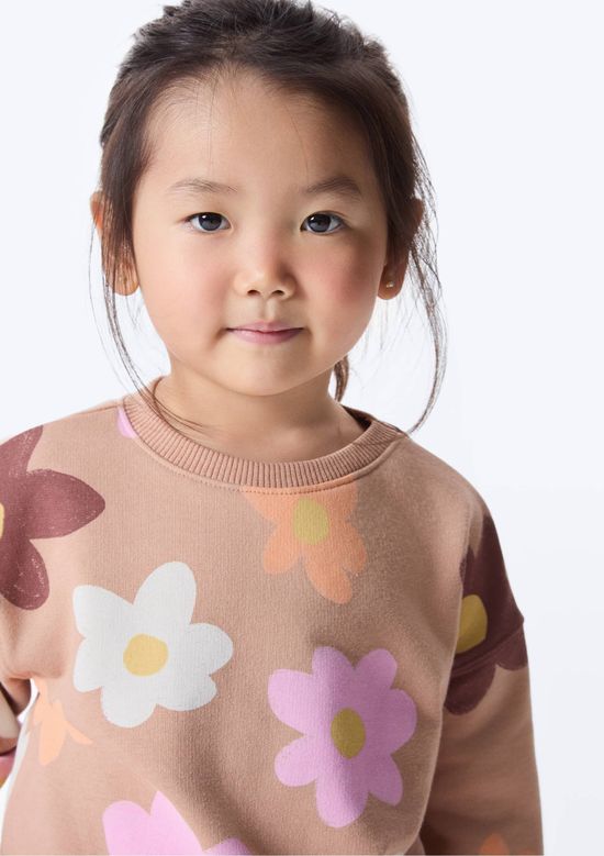 Foto do produto: Blusão Infantil Menina Toddler em Moletom Estampado - Bege