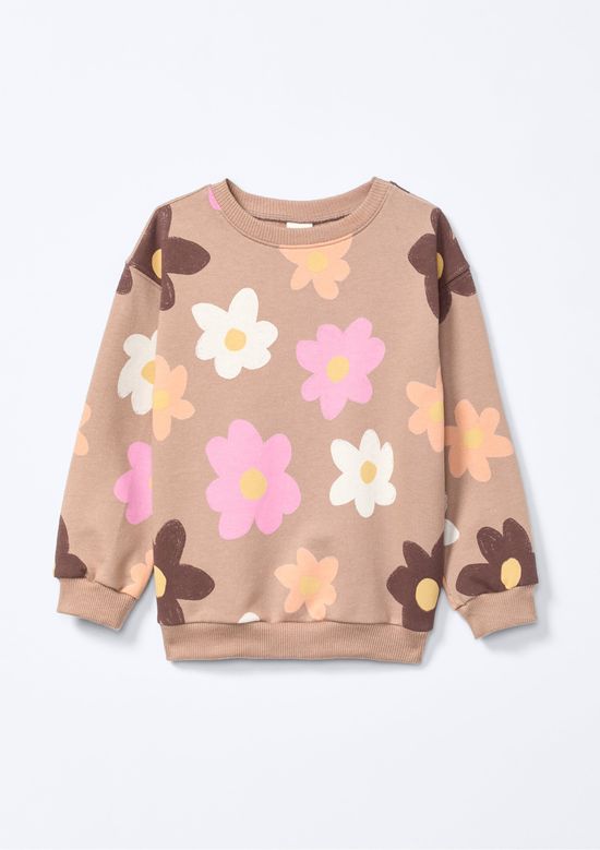 Foto do produto: Blusão Infantil Menina Toddler em Moletom Estampado - Bege