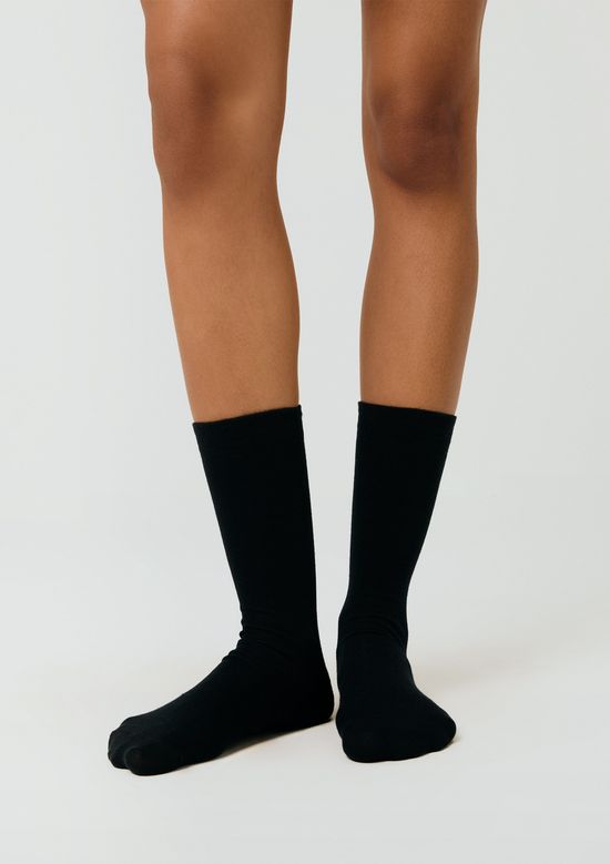Foto do produto: Meia Cano Longo Unissex Em Malha - Preto