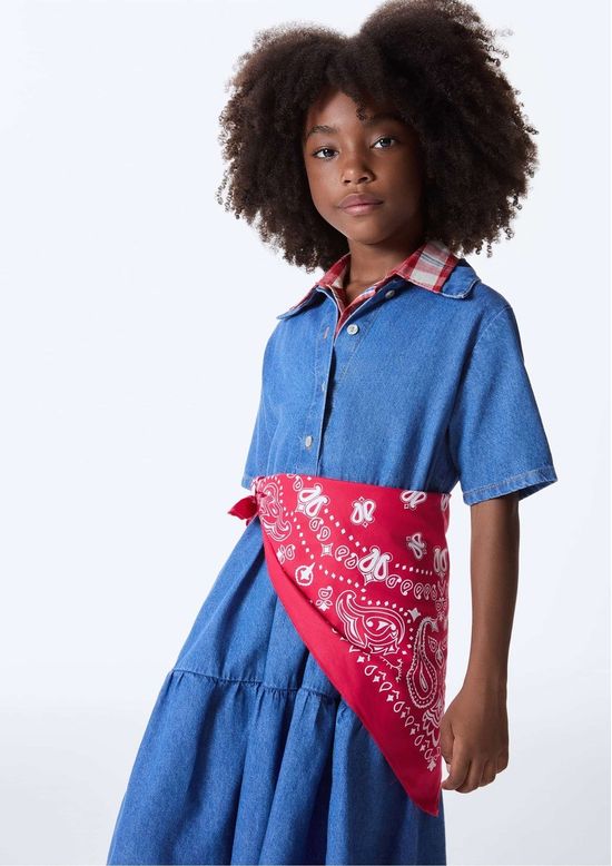 Foto do produto: Vestido Infantil Menina Midi Jeans - Azul
