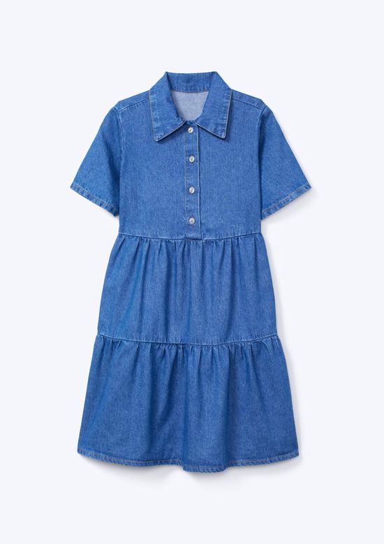 Foto do produto: Vestido Infantil Menina Midi Jeans - Azul