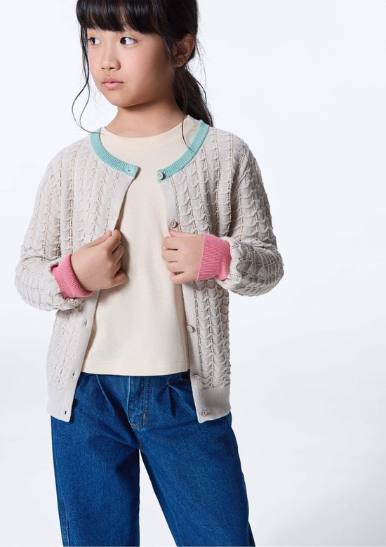 Foto do produto: Cardigan Infantil Menina Tricô Ajustado - Cinza