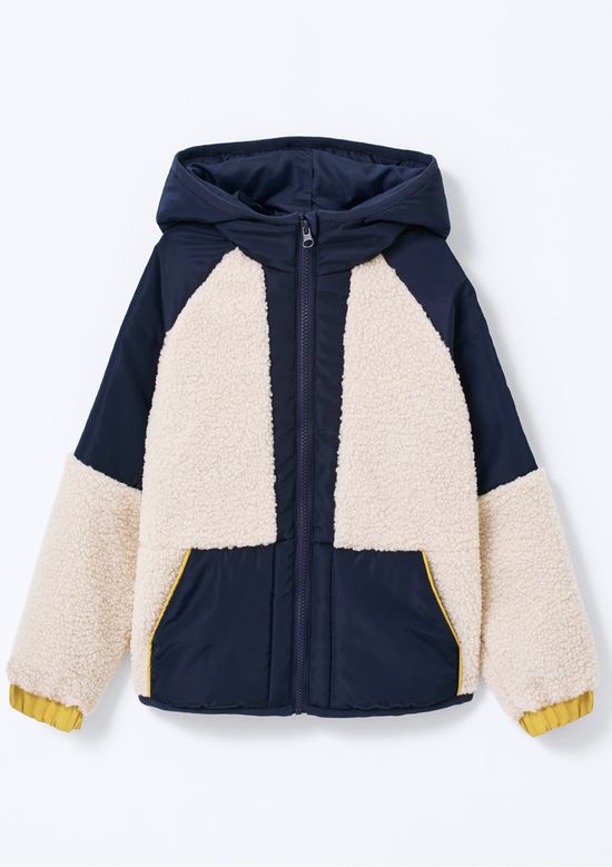 Foto do produto: Jaqueta Infantil Menino Fleece e Nylon Com Capuz - Azul