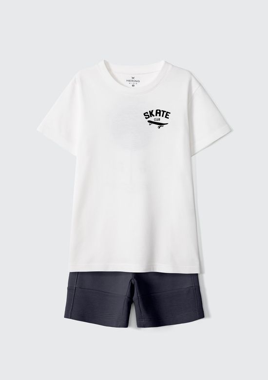 Foto do produto: Conjunto Curto Infantil Menino Com Estampa - Branco