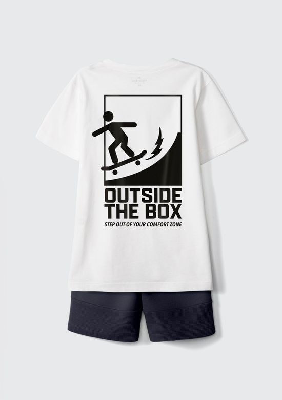 Foto do produto: Conjunto Curto Infantil Menino Com Estampa - Branco