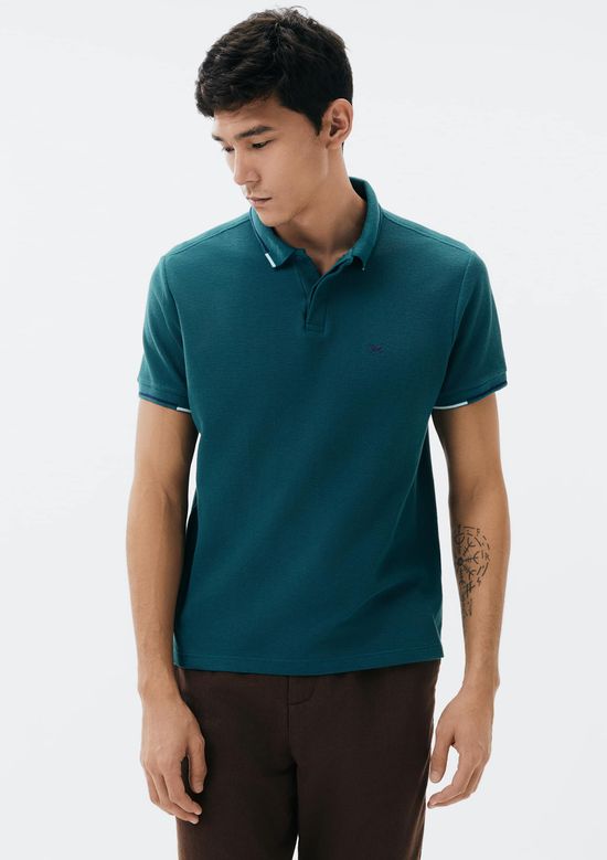 Foto do produto: Camisa Polo Masculina Manga Curta Com Bordado - Verde