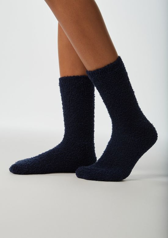 Foto do produto: Kit 2 Pares De Meias Unissex Cano Longo Estampadas Em Fleece - Multicolorido