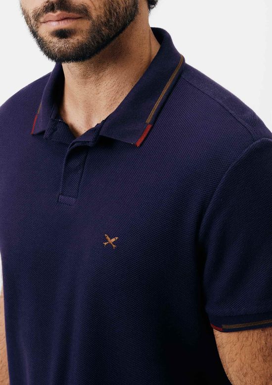 Foto do produto: Camisa Polo Masculina Manga Curta Com Bordado - Azul