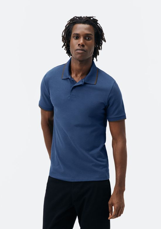 Foto do produto: Camisa Polo Básica Masculina Manga Curta Em Piquet - Azul