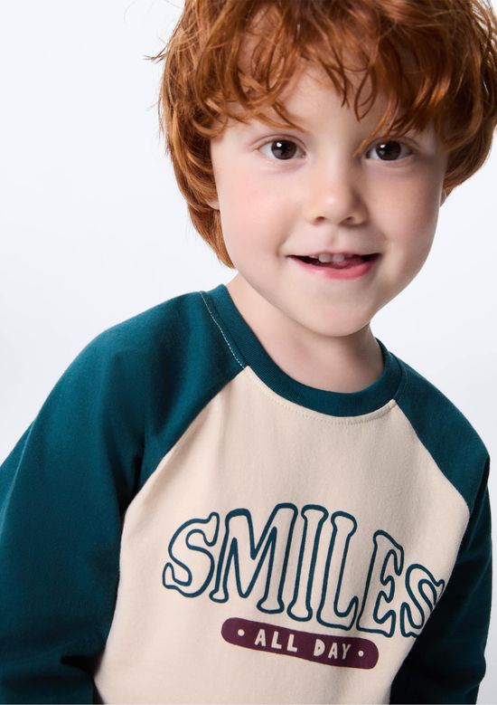 Foto do produto: Camiseta Infantil Menino Toddler Raglan - Nude