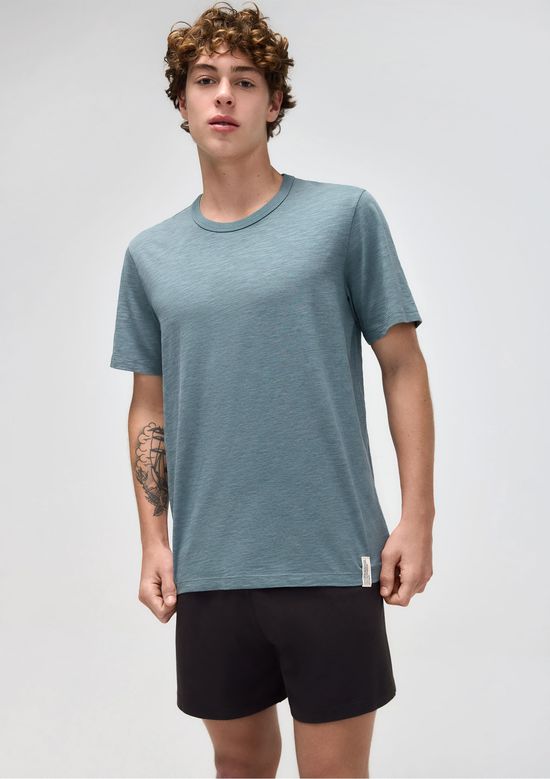 Foto do produto: Pijama Curto Masculino Em Malha Flamê - Azul