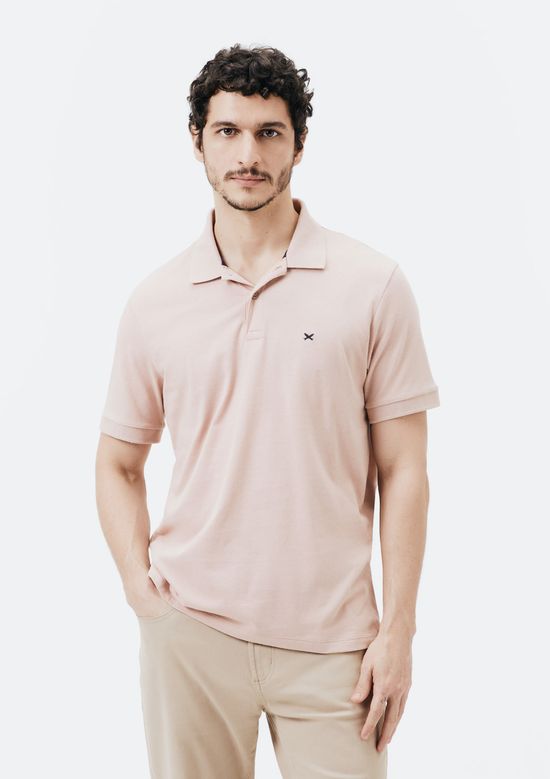 Foto do produto: Camisa Polo Básica Masculina Super Cotton Com Bordado - Rosa