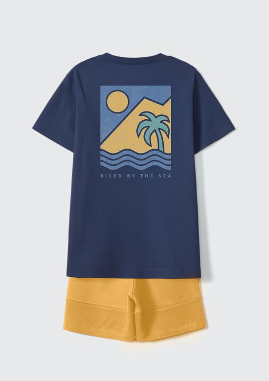 Foto do produto: Conjunto Curto Infantil Menino Com Estampa - Azul