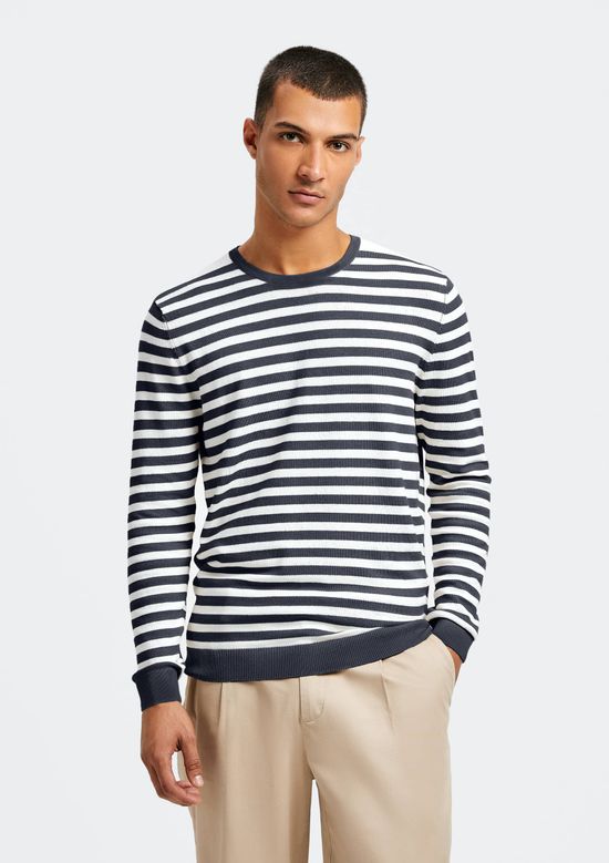 Foto do produto: Blusão Básico Masculino Listrado Em Tricô - Cinza