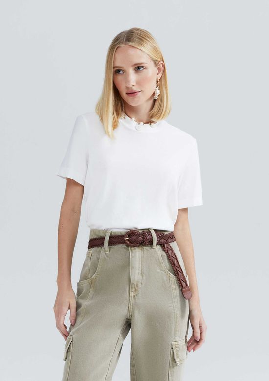 Foto do produto: Camiseta Básica Feminina Estonada Soft - Off white