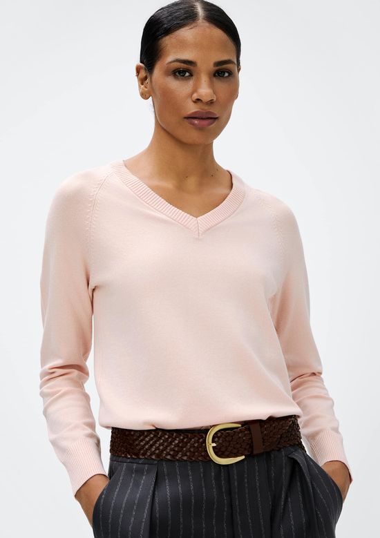 Foto do produto: Blusão Feminino Decote V Em Tricô - Rosa