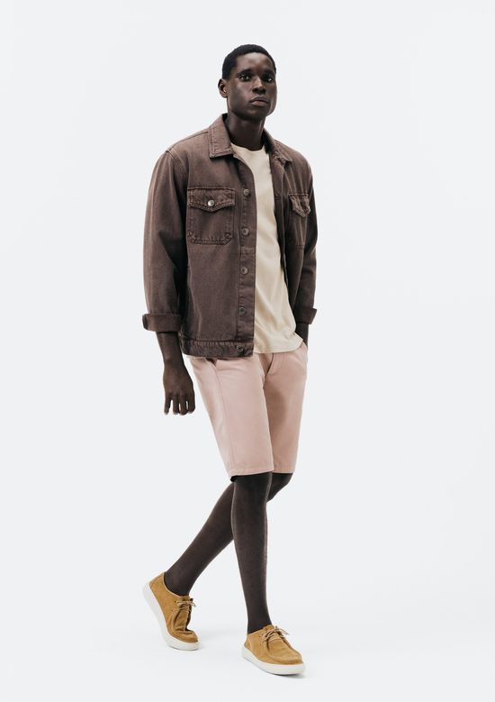 Foto do produto: Bermuda Básica Masculina Chino Em Sarja - Bege