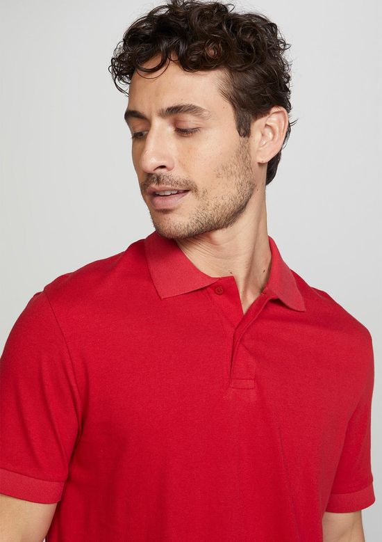 Foto do produto: Camisa Polo Básica Masculina Em Piquet - Vermelho