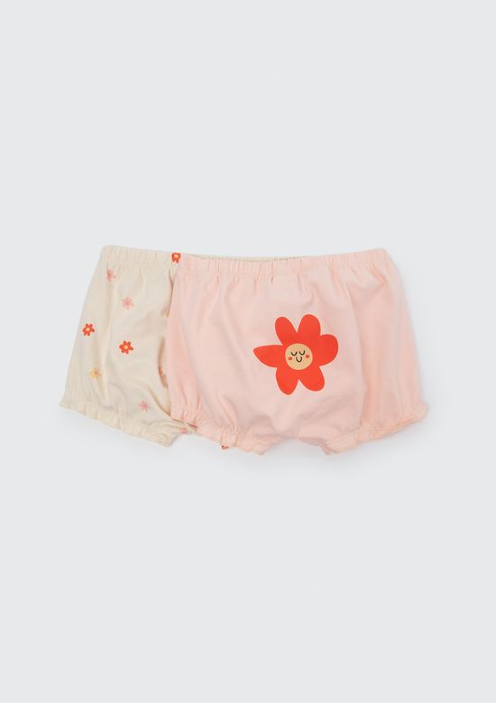 Foto do produto: Kit Com 2 Shorts Bebê Menina Estampados - Laranja