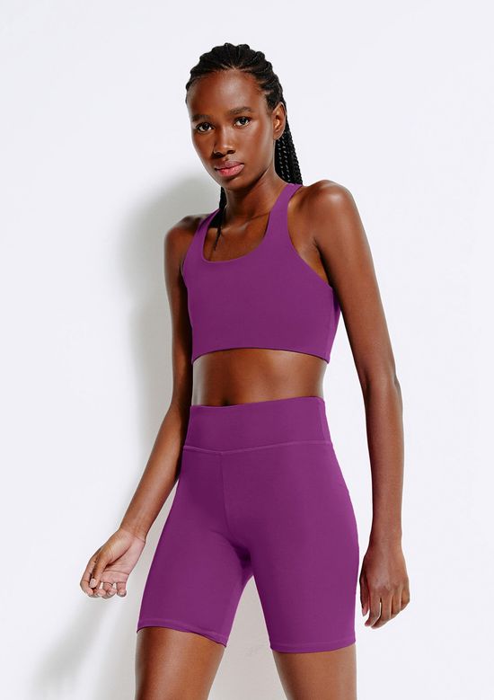 Foto do produto: Bermuda Esportiva Feminina Biker com Fio LYCRA® - Roxo