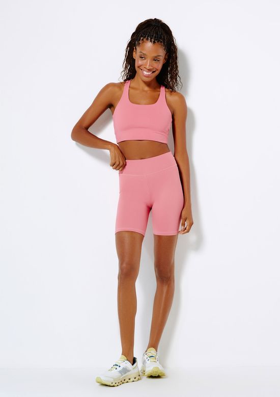 Foto do produto: Bermuda Esportiva Feminina Biker com Fio LYCRA® - Rosa