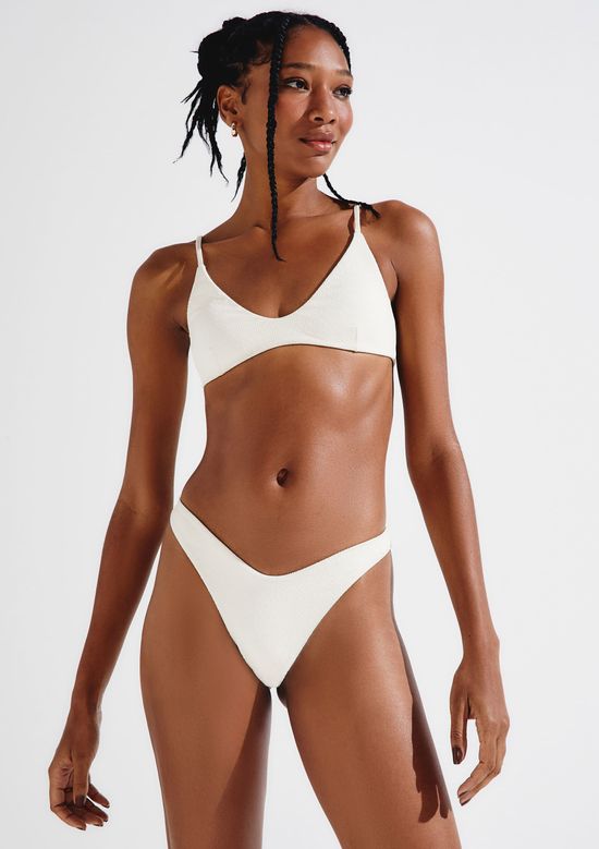 Foto do produto: Calcinha Biquíni Fio Duplo Asa Delta Com Fio LYCRA® - Branco