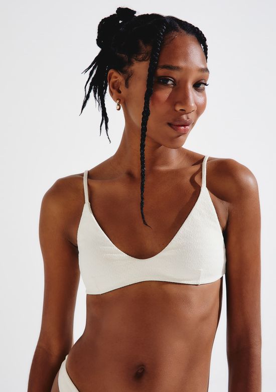 Foto do produto: Top Biquíni Triângulo Texturizado Com Fio LYCRA® - Branco