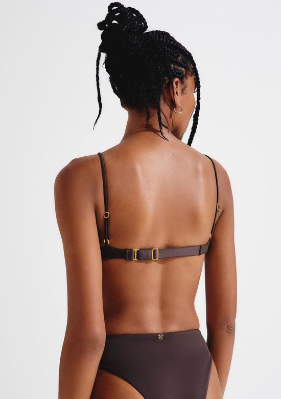 Foto do produto: Top Biquíni Triângulo Com Aro E Fio LYCRA® - Marrom