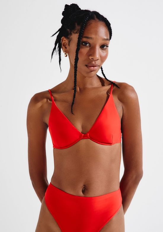 Foto do produto: Top Biquíni Triângulo Com Aro E Fio LYCRA® - Vermelho