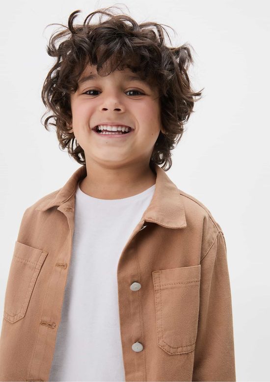 Foto do produto: Camisa Infantil Menino Toddler Em Sarja - Marrom
