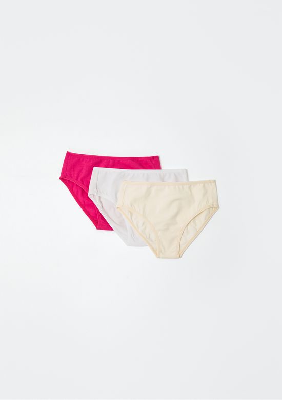 Foto do produto: Kit Com 3 Calcinhas Infantil Em Ribana - Multicolorido