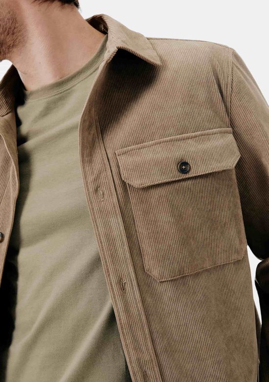 Foto do produto: Camisa Overshirt Masculina Manga Longa Em Veludo Cotelê - Marrom
