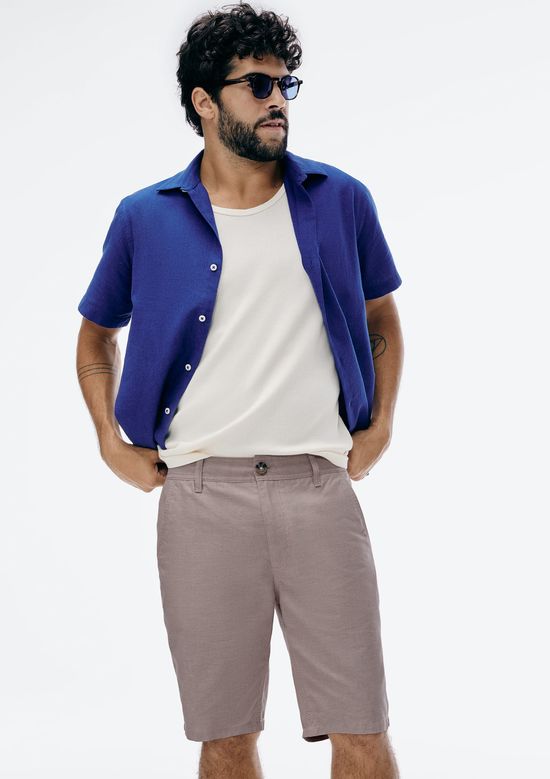 Foto do produto: Bermuda Masculina Em Sarja Chino - Azul